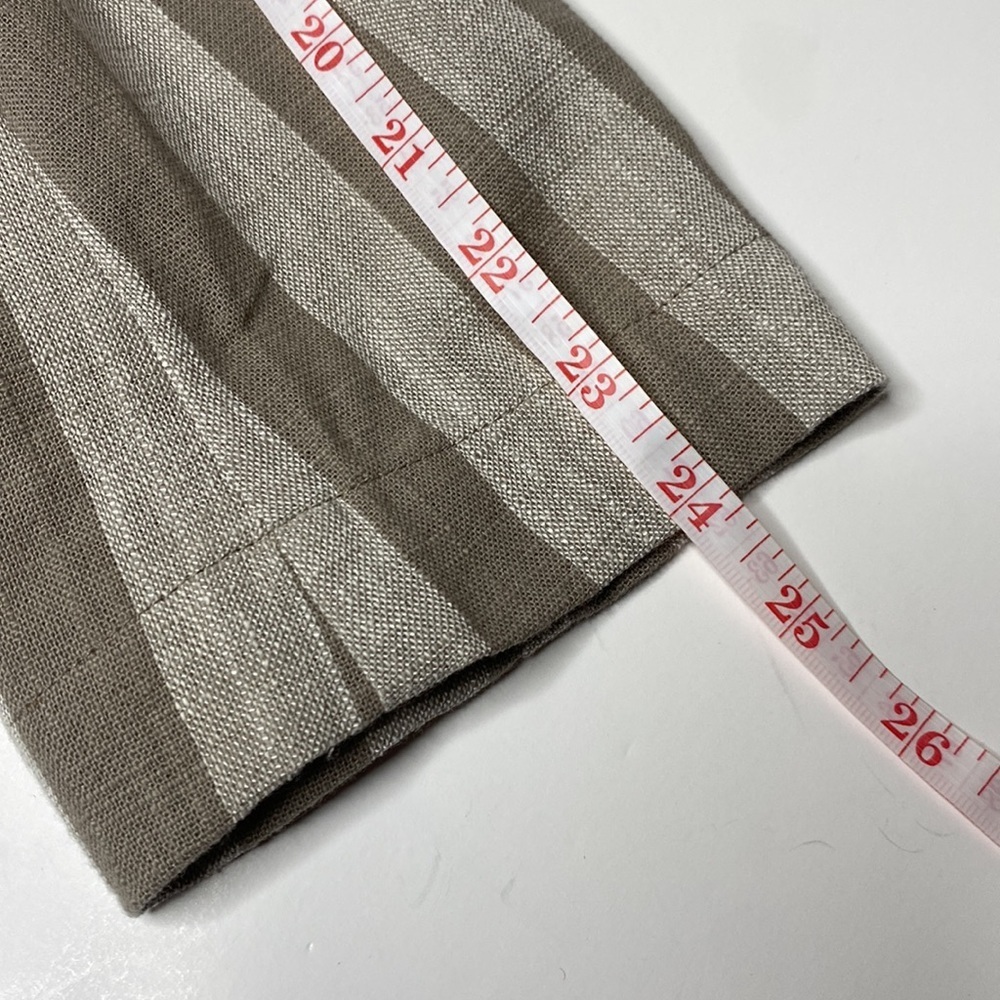 Gray Striped Linen Rayon Blazer Jacket Size Medium By Fashion On Earth - Picture 10 of 11